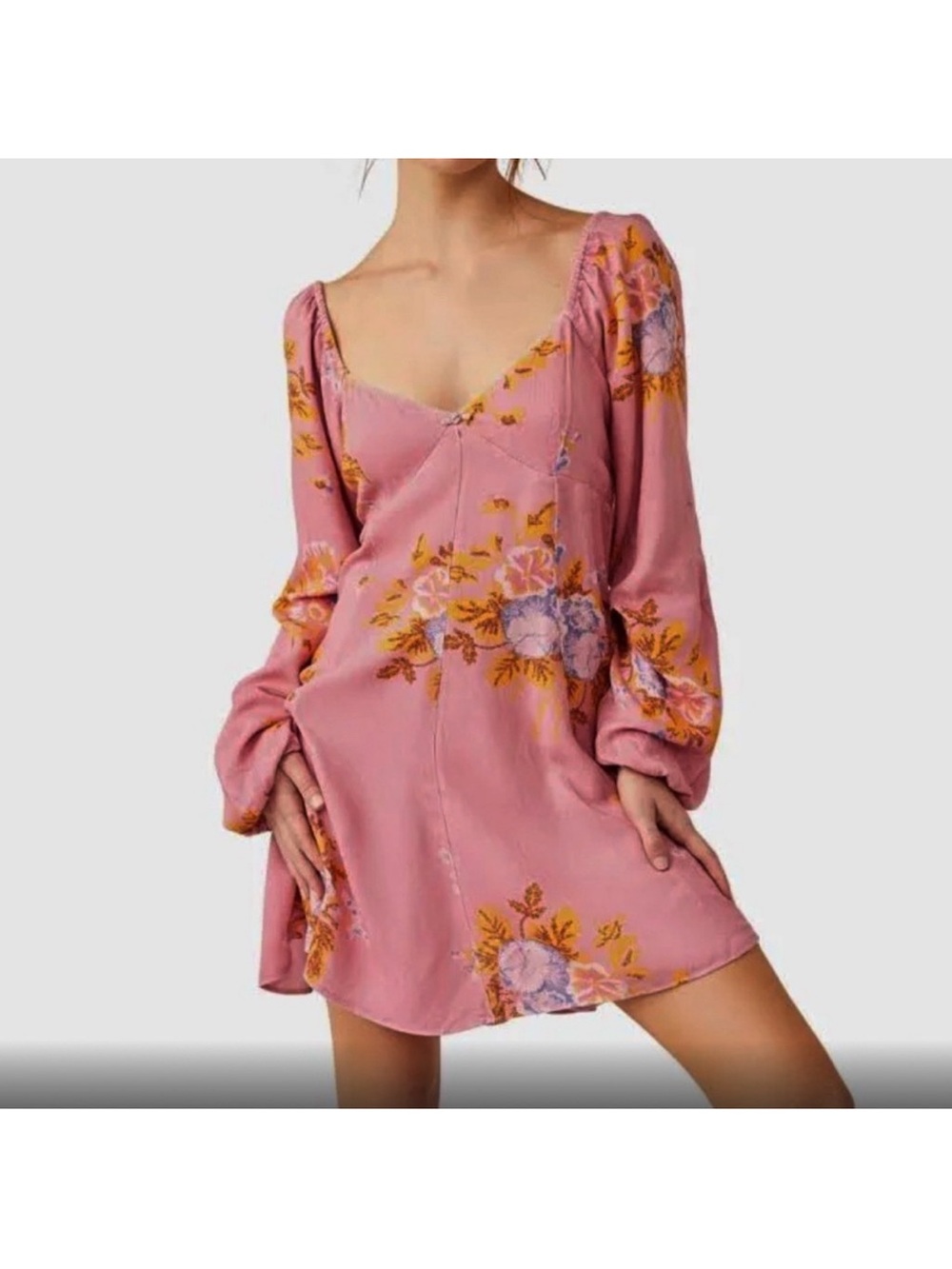 Free People Francesca Long-Sleeve Mini Dress